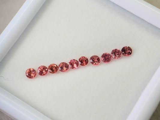 0455-7 スピネル10石セット(ピンクオレンジ)