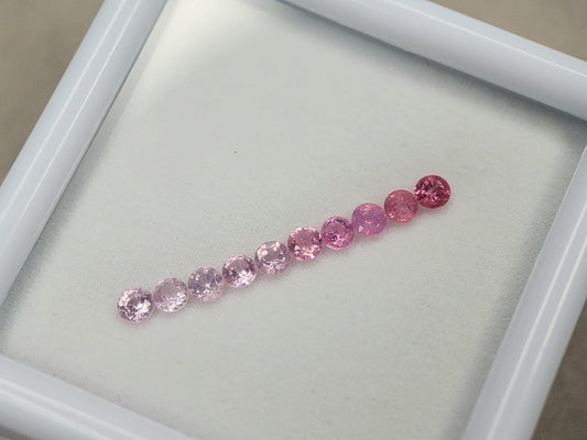 0455-14 スピネル10石セット(シルキーピンクグラデーション)