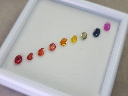 SET9-mSA-17　マルチサファイア9石セット　合計1.79ct