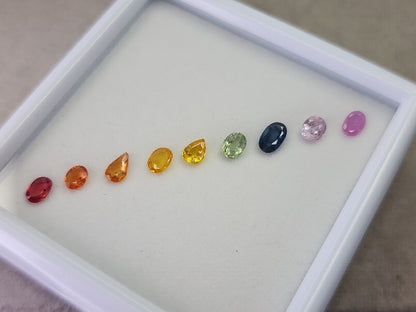 SET9-mSA-18　マルチサファイア9石セット　合計2.04ct