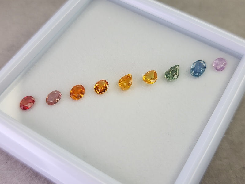SET9-mSA-19　マルチサファイア9石セット　合計2.06ct