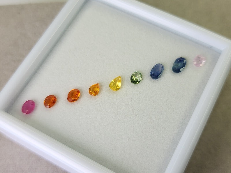SET9-mSA-26　マルチサファイア9石セット　合計1.89ct