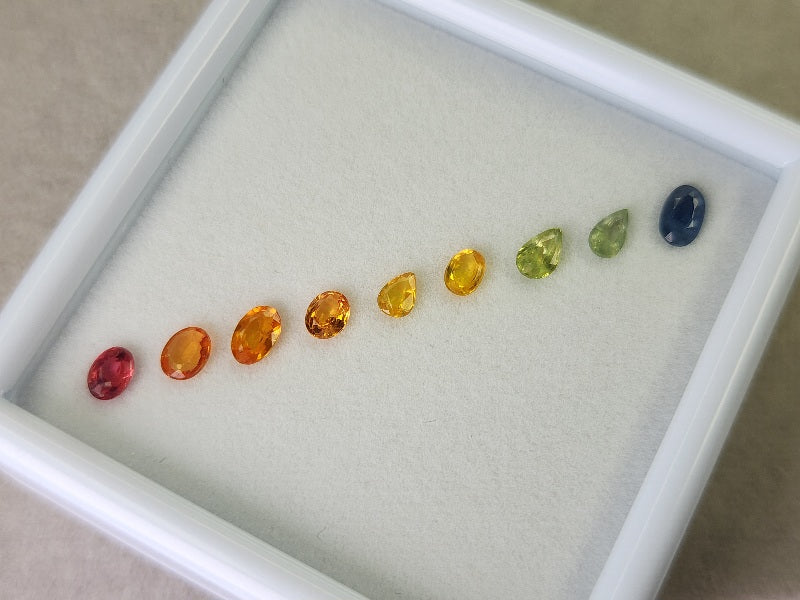 SET9-mSA-28　マルチサファイア9石セット　合計2.03ct