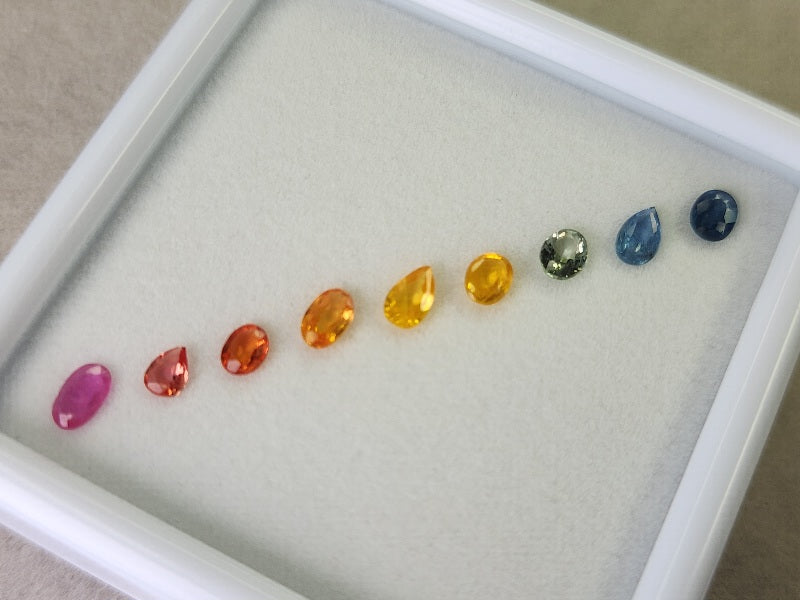 SET9-mSA-29　マルチサファイア9石セット　合計1.97ct
