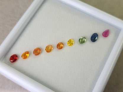 SET9-mSA-30　マルチサファイア9石セット　合計2.07ct