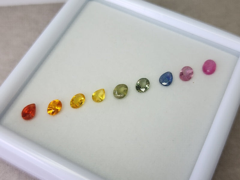 SET9-mSA-33　マルチサファイア9石セット　合計1.84ct