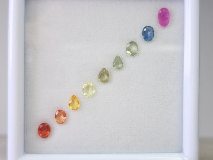 SET9-mSA-34　マルチサファイア9石セット　合計1.82ct