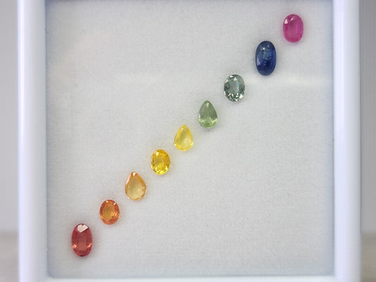 SET9-mSA-35　マルチサファイア9石セット　合計2.06ct