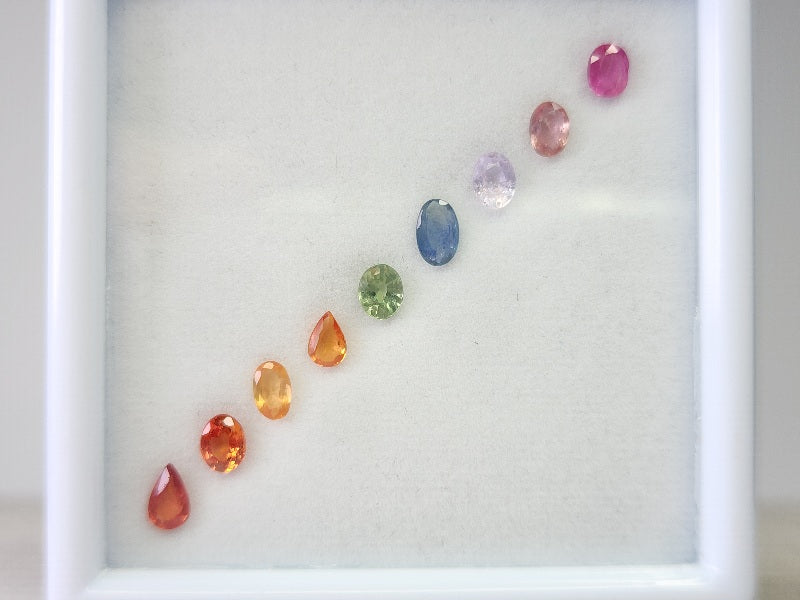 SET9-mSA-36　マルチサファイア9石セット　合計1.92ct