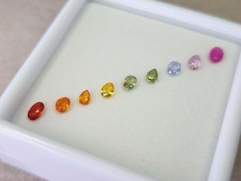 SET9-mSA-39　マルチサファイア9石セット　合計2.11ct
