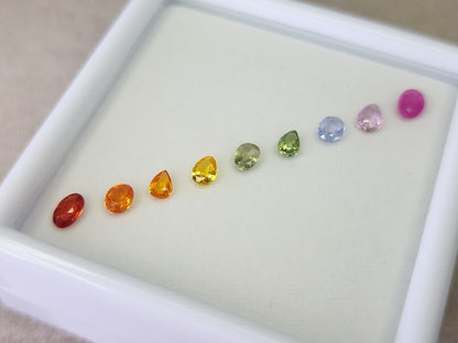 SET9-mSA-39　マルチサファイア9石セット　合計2.11ct