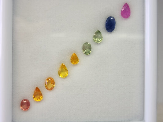 SET9-mSA-40　マルチサファイア9石セット　合計2.13ct