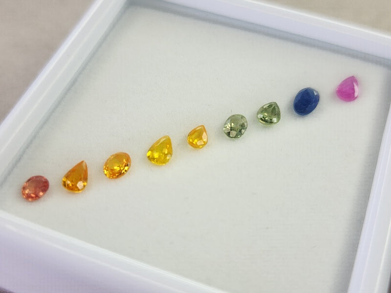 SET9-mSA-40　マルチサファイア9石セット　合計2.13ct