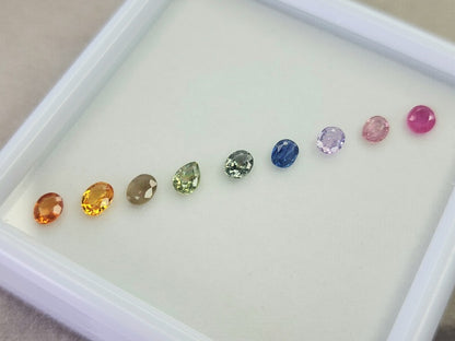 SET9-mSA-42　マルチサファイア9石セット　合計1.87ct
