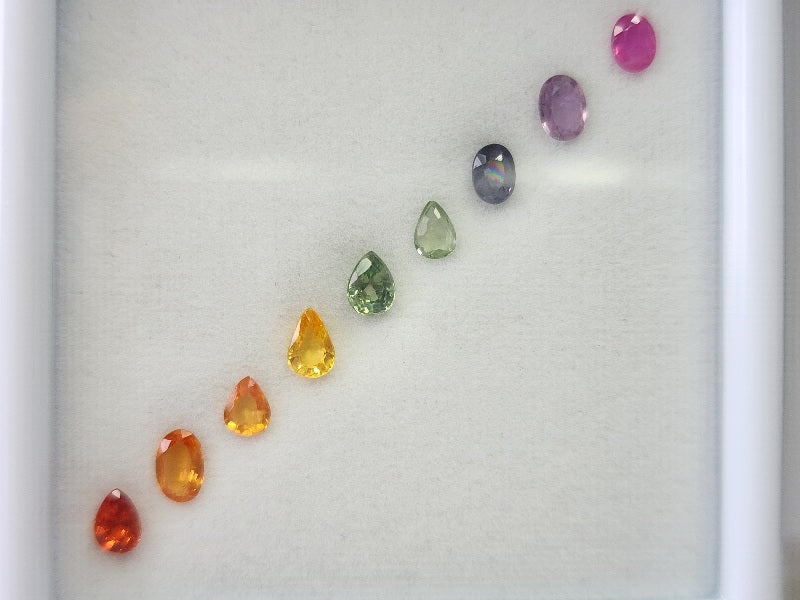 SET9-mSA-43　マルチサファイア9石セット　合計1.63ct