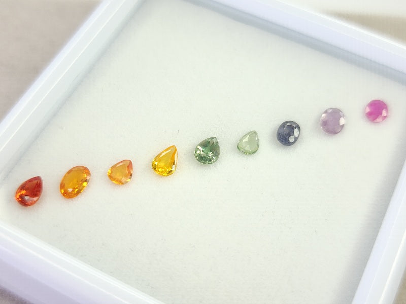 SET9-mSA-43　マルチサファイア9石セット　合計1.63ct