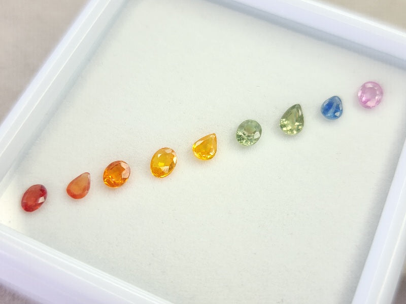 SET9-mSA-44　マルチサファイア9石セット　合計1.68ct