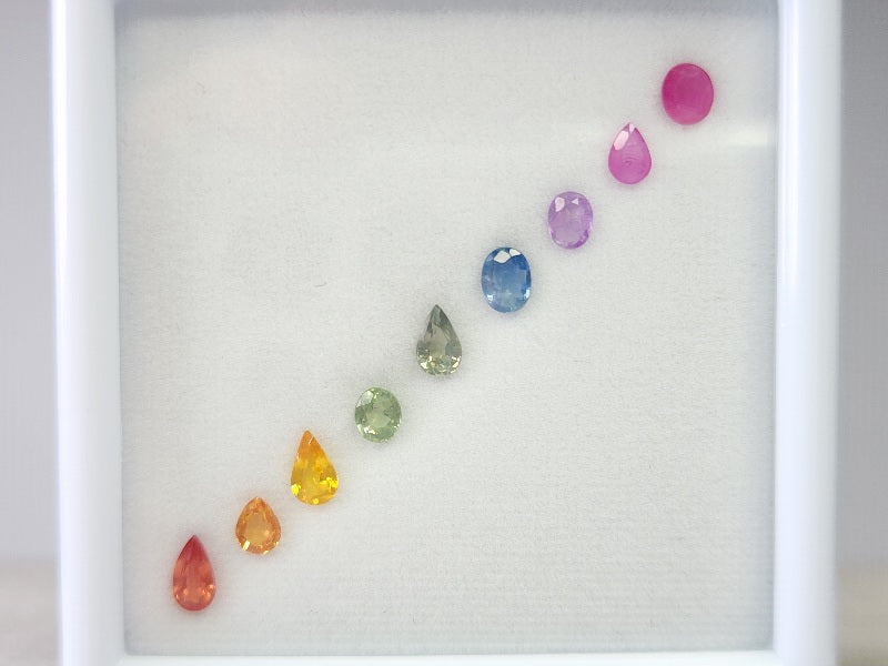 SET9-mSA-45　マルチサファイア9石セット　合計1.77ct