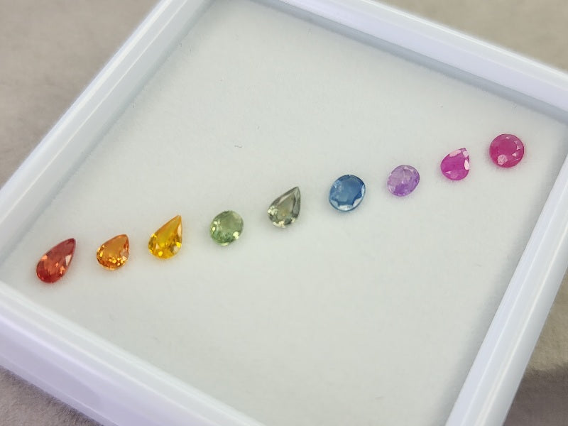 SET9-mSA-45　マルチサファイア9石セット　合計1.77ct