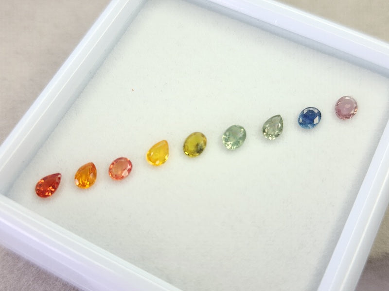SET9-mSA-46　マルチサファイア9石セット　合計1.65ct