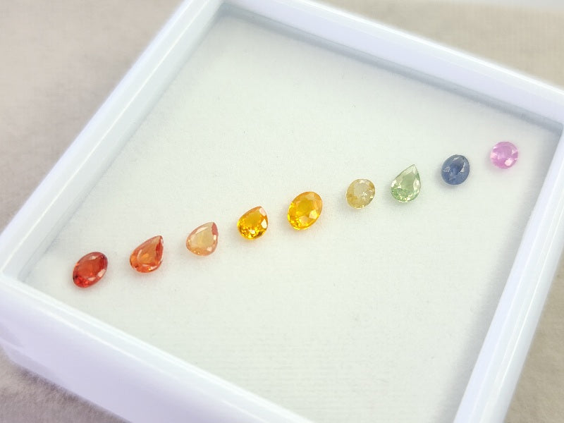 SET9-mSA-49　マルチサファイア9石セット　合計1.79ct