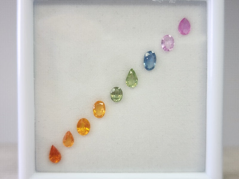 SET9-mSA-50　マルチサファイア9石セット　合計1.97ct