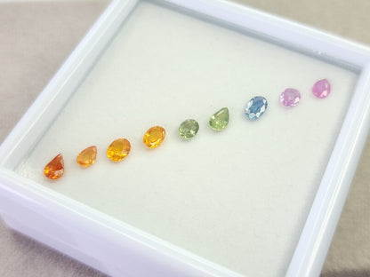 SET9-mSA-50　マルチサファイア9石セット　合計1.97ct