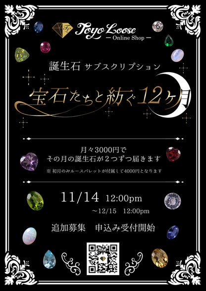 【追加募集】宝石たちと紡ぐ12ヶ月[誕生石サブスクリプション♪申込期間：11/14(金)12時～12/15(月)12時]