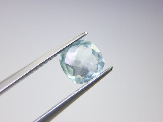 0878-4-5　グリーンベリル　クッションチェッカーカット　0.84ct