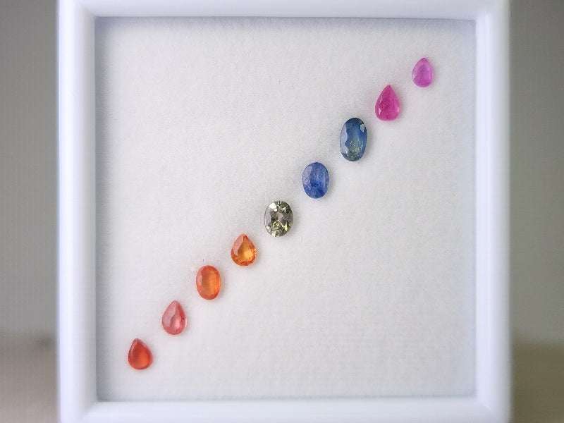 SET9-mSA-24　マルチサファイア9石セット　合計1.64ct