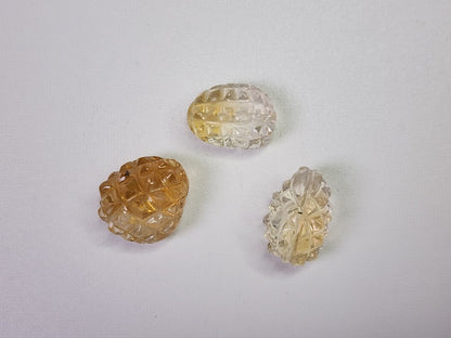 SET3-CTR-1　シトリン（穴あき）3石セット