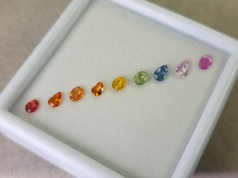 SET9-mSA-25　マルチサファイア9石セット　合計2.11ct