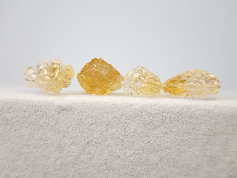 SET4-CTR-3　シトリン（穴あき）4石セット