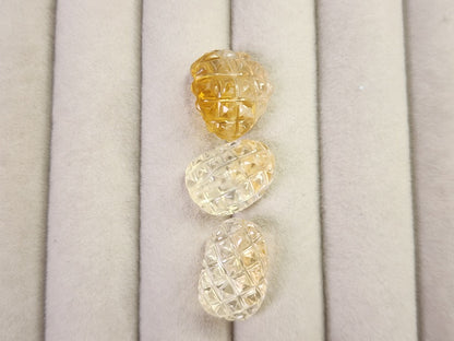 SET3-CTR-1　シトリン（穴あき）3石セット