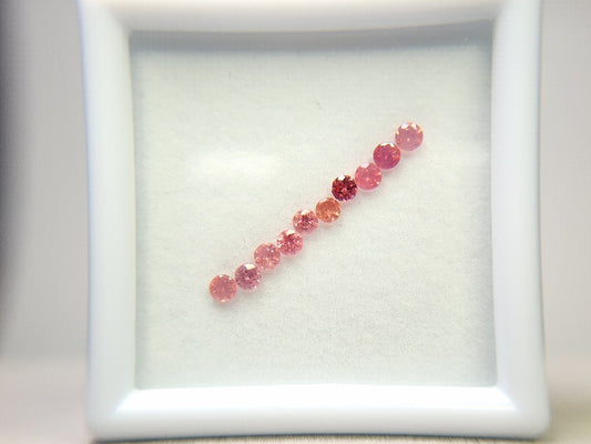 0455-13 スピネル10石セット(シルキーオレンジピンク)