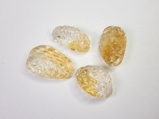 SET4-CTR-3　シトリン（穴あき）4石セット