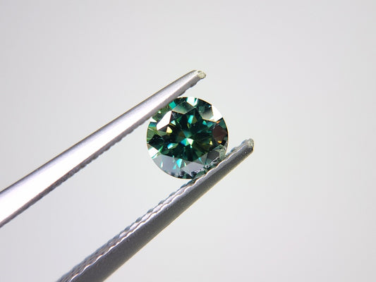 【期間限定】10/18まで　合成グリーンモアッサナイト(5mm)　0.45ct　⑨
