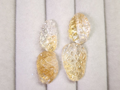 SET4-CTR-3　シトリン（穴あき）4石セット