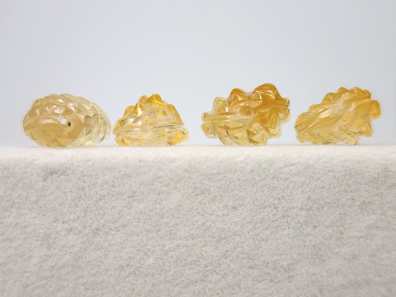 SET4-CTR-2　シトリン（穴あき）4石セット