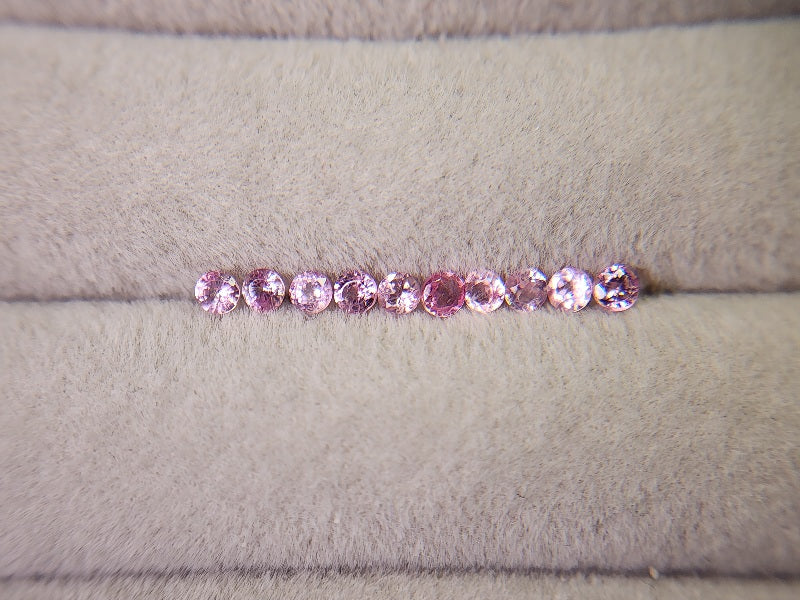 0455-4　スピネル10石セット(ライトピンク)