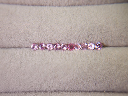 0455-4　スピネル10石セット(ライトピンク)